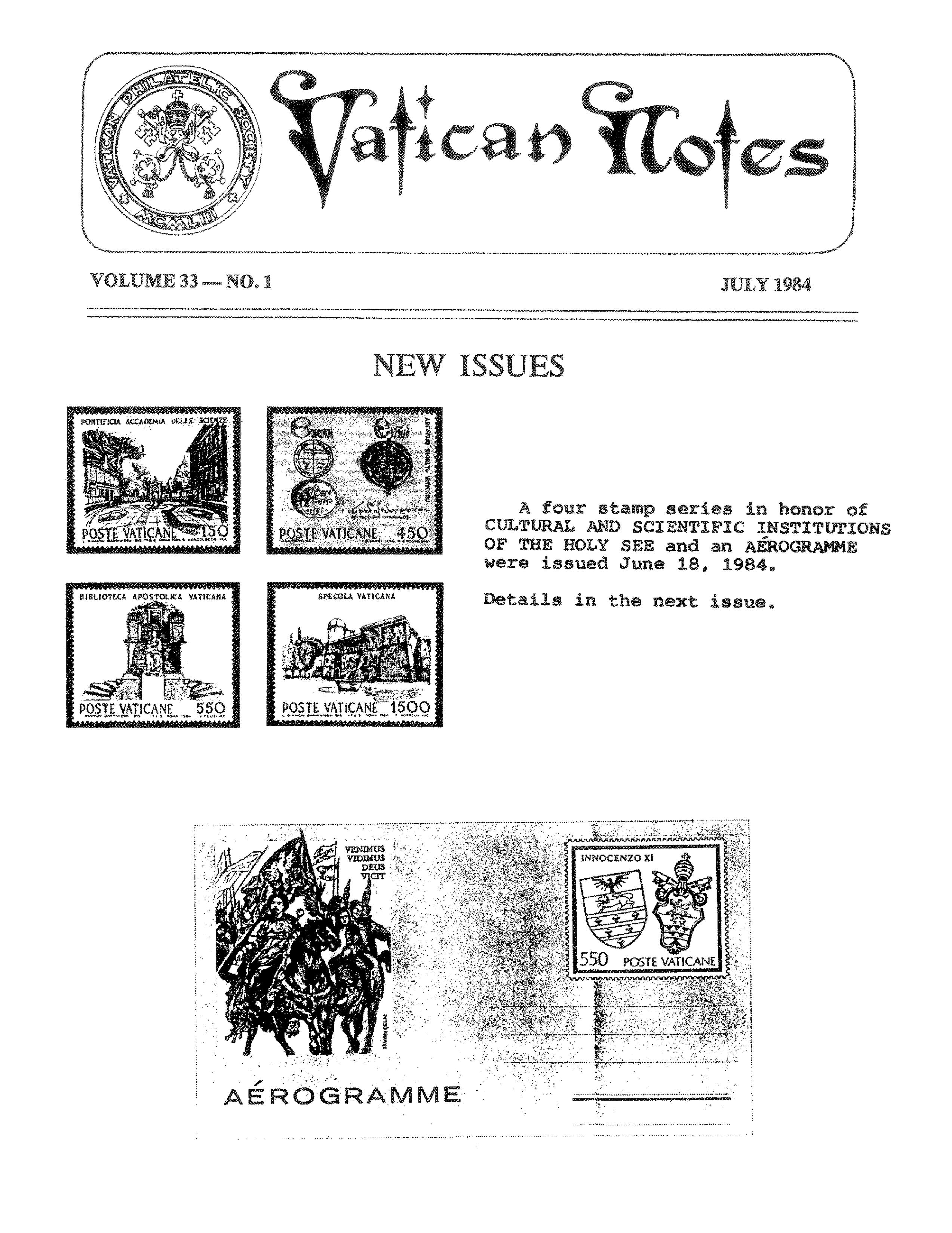 Vatican Notes