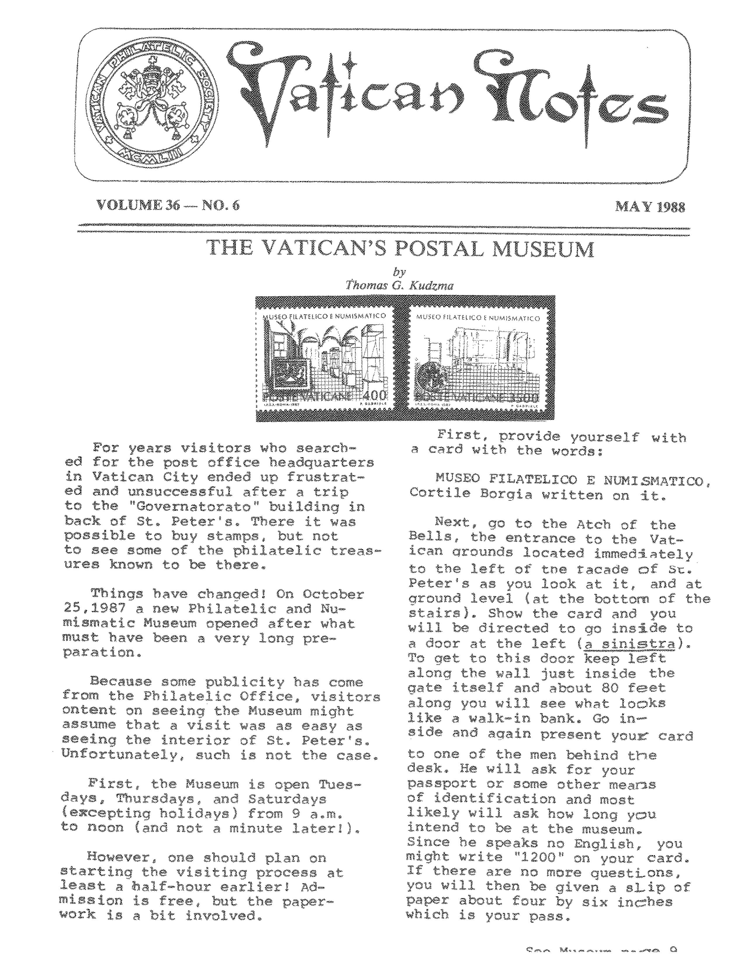 Vatican Notes